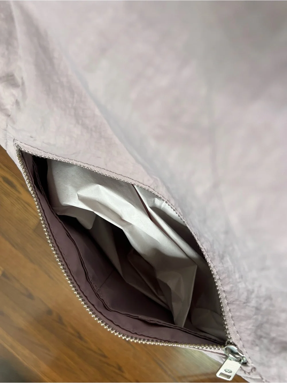 Lululemon On My Level Crossbody Bag in a light purple shade